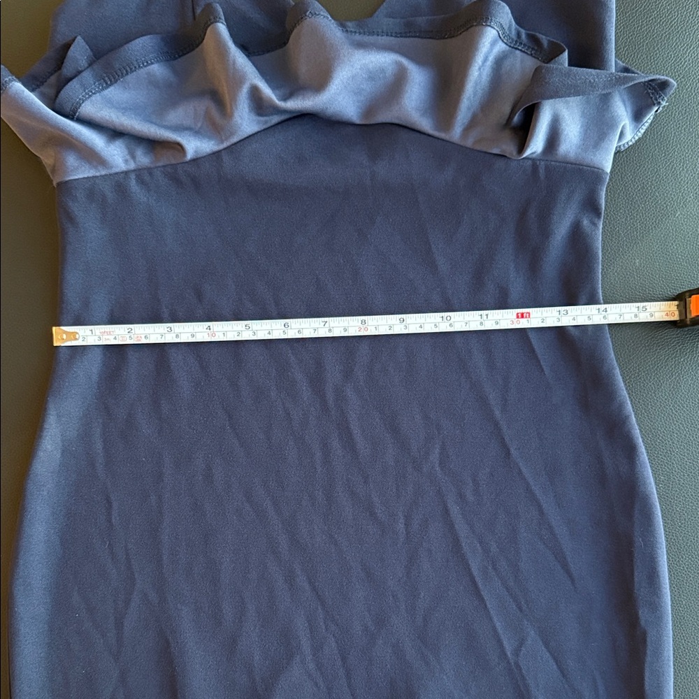 Elegant Navy Blue Ruffle Dress - Picture 8 of 8